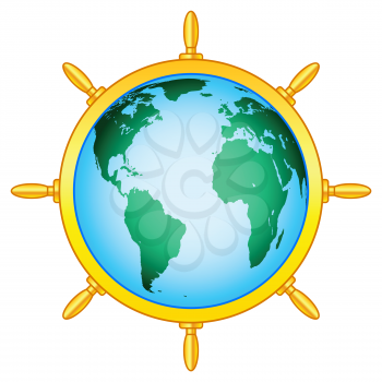 Illustration of the gold steering wheel and globe. Elements of this image furnished by NASA.
Source of map:  http://visibleearth.nasa.gov/view.php?id=74518