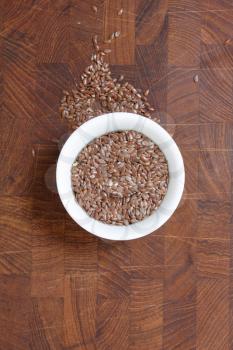 Royalty Free Photo of a Bowl of Flax Seeds