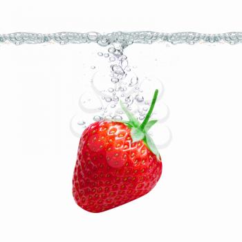 Strawberry in water
