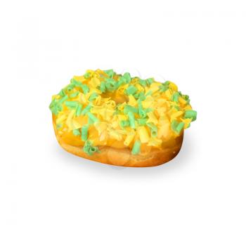 Colourful donut on a white background