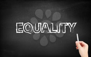 Equality written on a blackboard