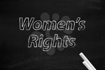 Womens rights written on board