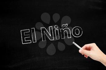 El Nino written with chalk