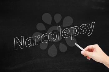 Narcolepsy written on a blackboard