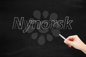 The language of Nynorsk written on a blackboard