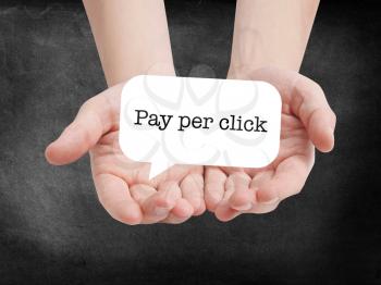 Pay per click written on a speechbubble