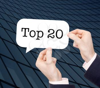 Top 20 written in a speechbubble