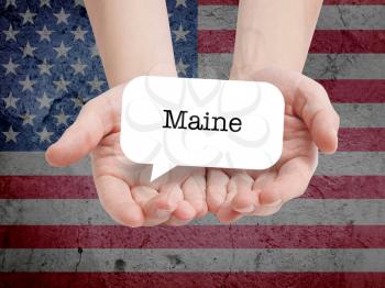 Maine written in a speechbubble
