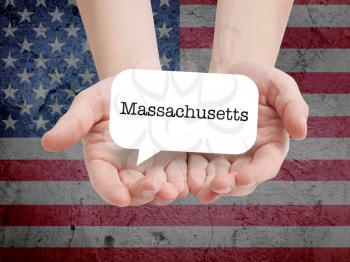 Massachusetts written in a speechbubble