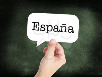 España written on a speechbubble