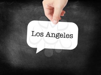 Los Angeles written on a speechbubble