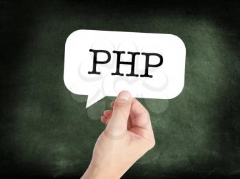 PHP written on a speechbubble
