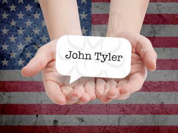 John Tyler written on a speechbubble