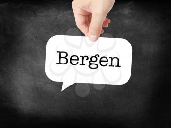 Bergen written on a speechbubble