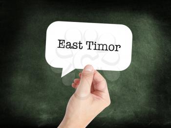 East Timor written on a speechbubble