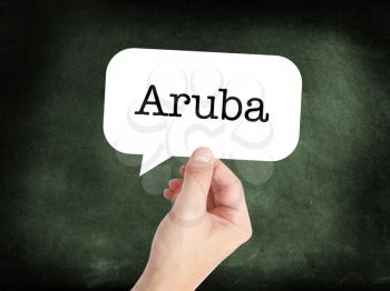 Aruba written on a speechbubble