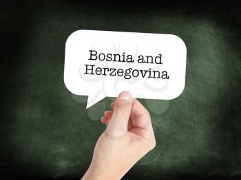 Bosnia and Herzegovina written on a speechbubble