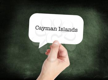 Cayman Islands written on a speechbubble