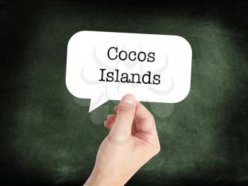 Cocos Islands written on a speechbubble