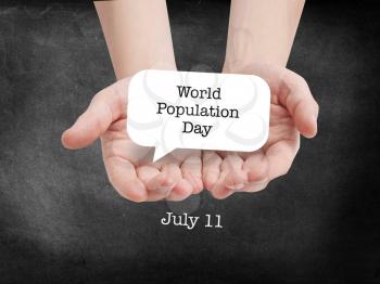 World Population Day written on a speechbubble