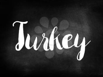Turkey written on a blackboard