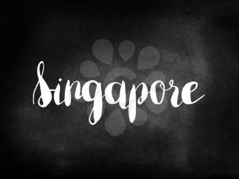 Singapore written on a blackboard