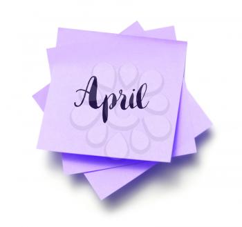 April written on a note