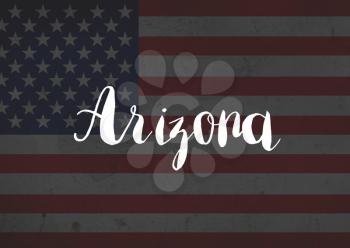Arizona written on flag