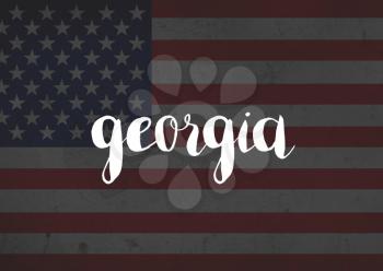 Georgia written on flag