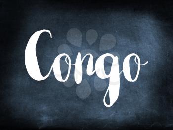 Congo written on a blackboard