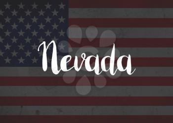 Nevada written on flag