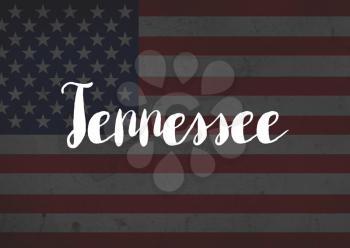 Tennessee written on flag