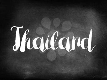 Thailand  written on blackboard
