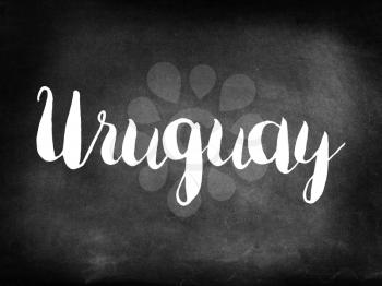 Uruguay written on blackboard