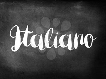 Italiano written on chalkboard