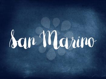 San Marino written on blackboard
