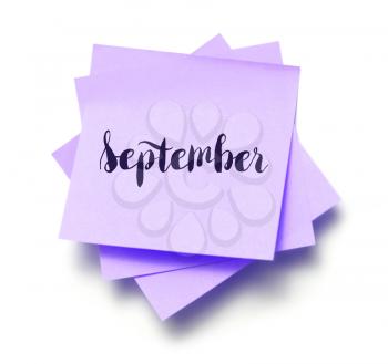 September written on a note