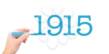 The year of 1915written with a marker