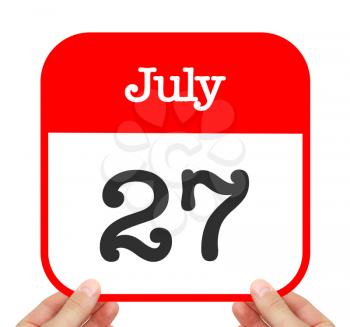 July 27 written on a calendar