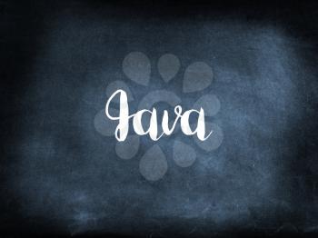 Java written on a blackboard