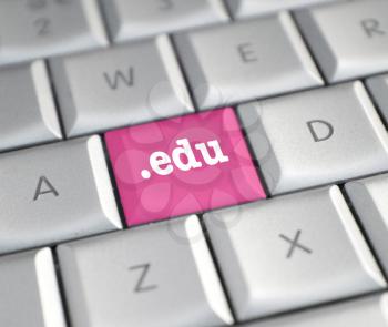 The .edu domain name on a keyboard key