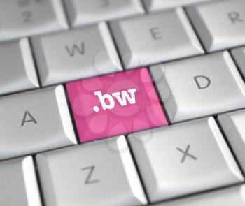 The .bw domain name on a keyboard key