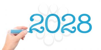 The year of 2028written with a marker
