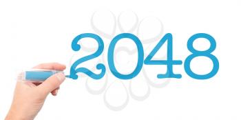 The year of 2048written with a marker