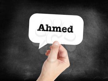 Ahmed written in a speechbubble 