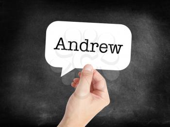 Andrew written in a speechbubble 