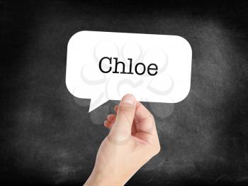 Chloe written in a speechbubble 