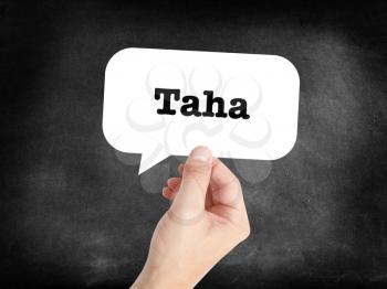 Taha written in a speechbubble 