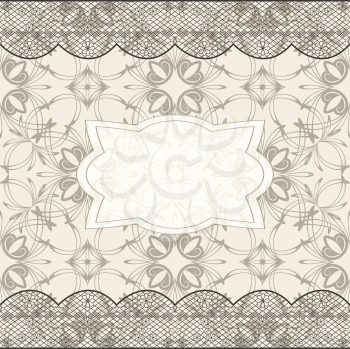 Royalty Free Clipart Image of a Scrapbooking Background of Borders and Lace