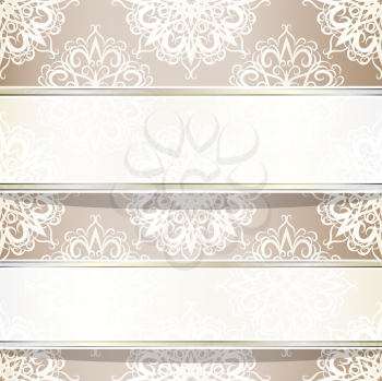 Royalty Free Clipart Image of a Background of a Floral Pattern with Borders